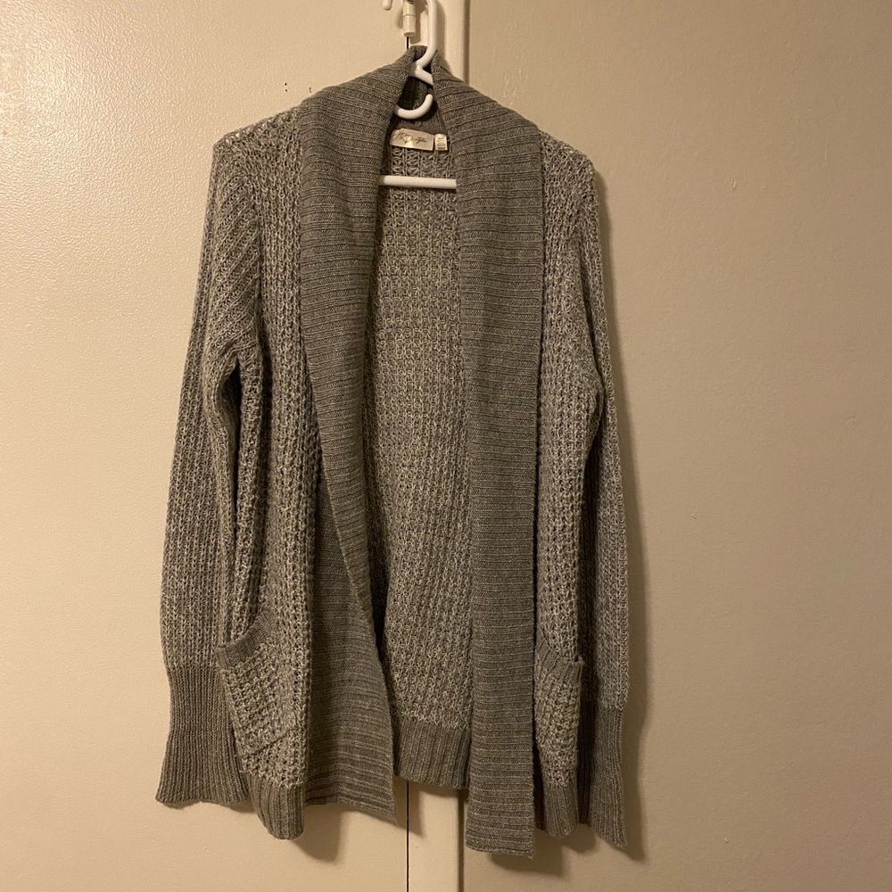 Oversized Chunky Knit Gray Cardigan